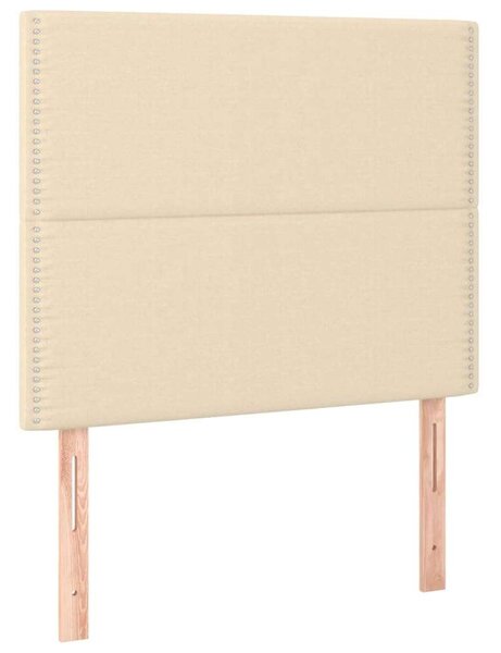 VidaXL Krémszínű Ágykeret Fejtámlával - 90x200 cm