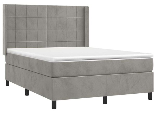 VidaXL LED-es Bársony Ágy - 140x200 cm
