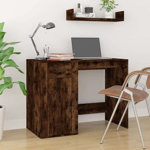 VidaXL füstös tölgy színű szerelt fa íróasztal 100x49x75 cm
