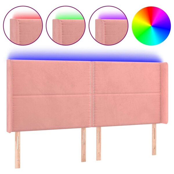 Bársony LED Fejtámla - Rózsaszín - 203cm