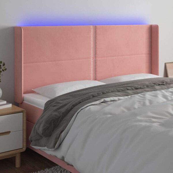 Bársony LED Fejtámla - Rózsaszín - 203cm