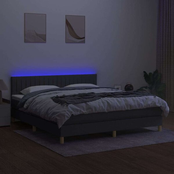VidaXL Ágy - Zsebrugós Matraccal, LED-es - 160x200 cm