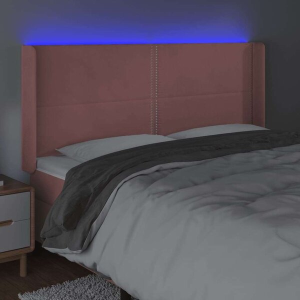 Bársony LED Fejtámla - Rózsaszín - 203cm