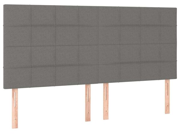 VidaXL sötétszürke szövet rugós ágy matraccal 200 x 200 cm