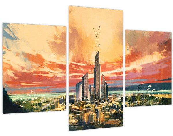Kép - Festett város (90x60 cm)