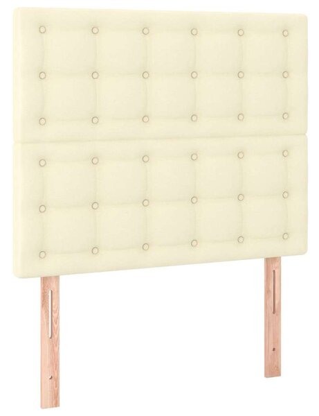 VidaXL krémszínű műbőr ágykeret fejtámlával 90x190 cm