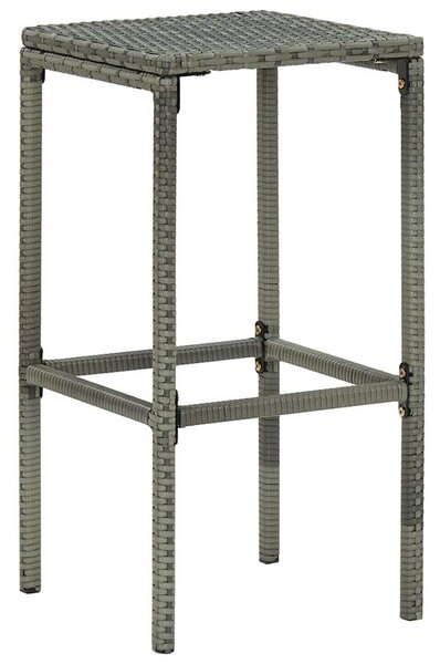 VidaXL Polyrattan Bárszék - 4 db - Szürke