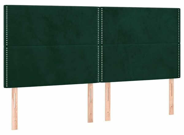VidaXL Ágyfejtámla - Bársony - Sötétzöld - 200cm