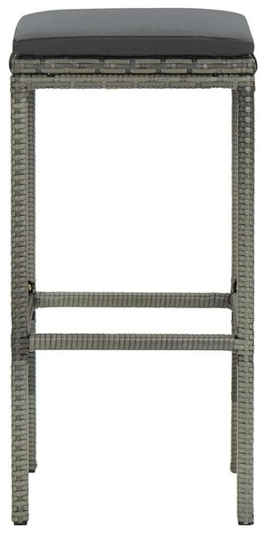 VidaXL Polyrattan Bárszék - 4 db - Szürke