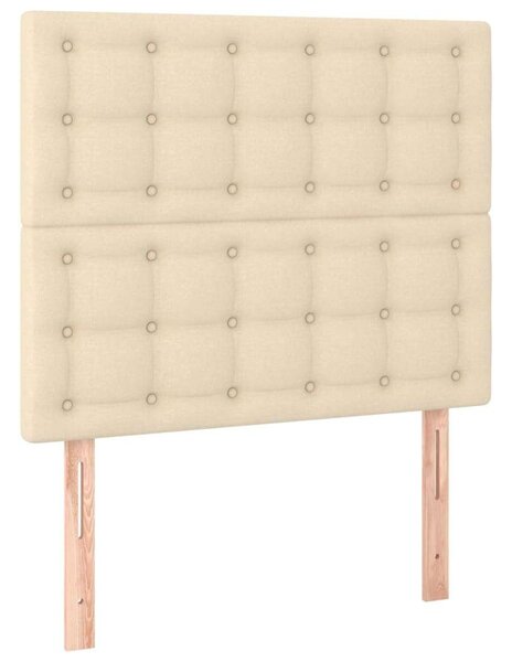 VidaXL krémszínű szövet rugós ágy matraccal 90 x 200 cm