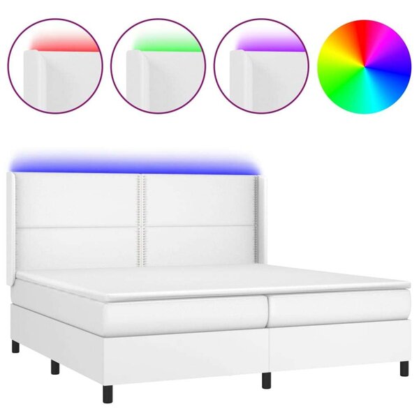 VidaXL LED-es Ágy - Műbőr - 200x200 cm