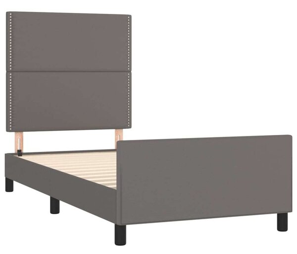 VidaXL Ágykeret - Műbőr - Szürke - 100x200 cm