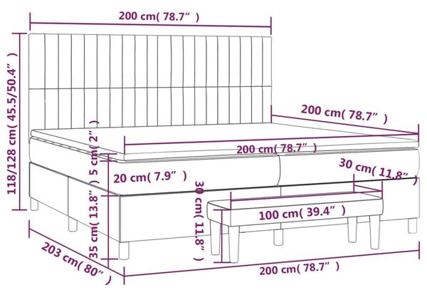 VidaXL Ágy - Zsebrugós Matraccal - Sötétbarna - 200x200 cm