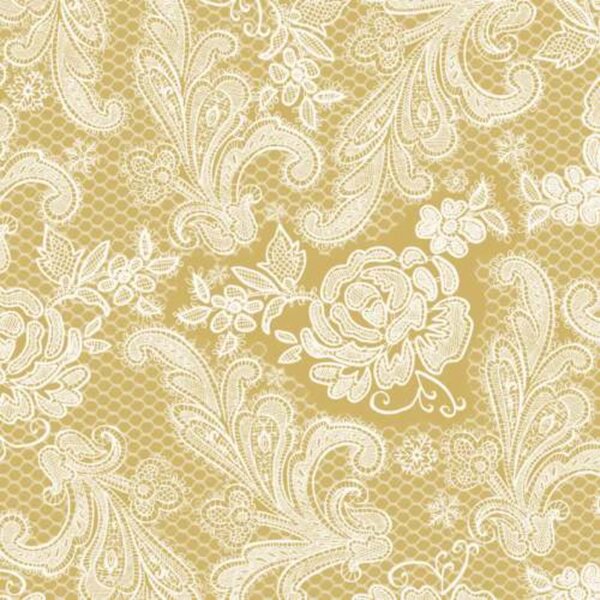 Lace Royal gold white papírszalvéta 33x33cm, 15db-os
