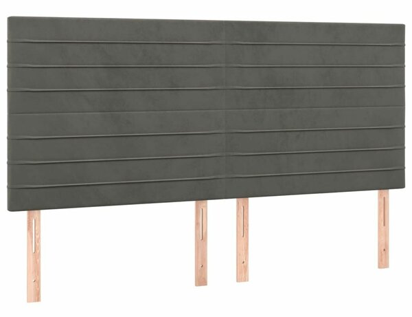 VidaXL Bársony Fejtámla - 4 db - Sötétszürke - 180cm