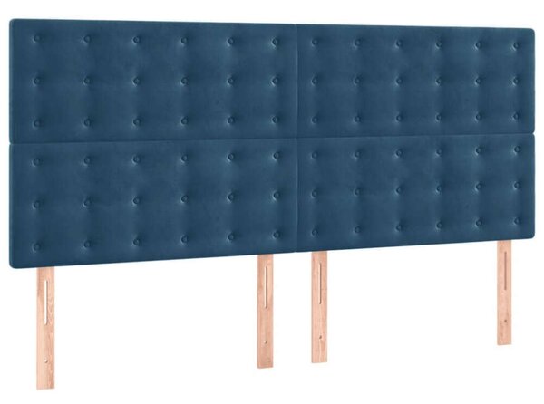 VidaXL 4 db sötétkék bársony fejtámla 80 x 5 x 78/88 cm