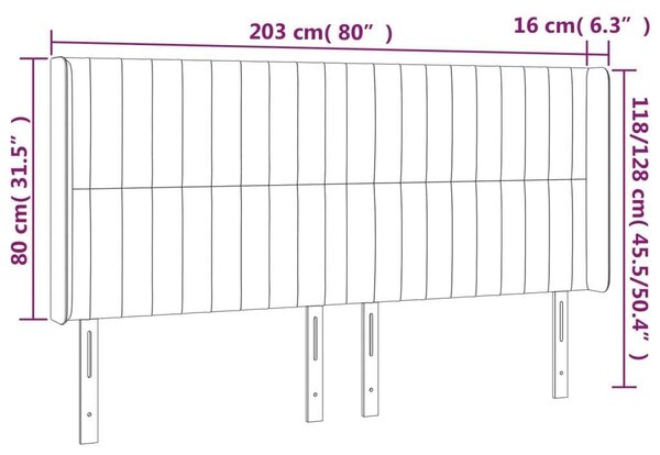 VidaXL Bárszony Fejtámla Szárnyakkal - 203x16x118/128 cm
