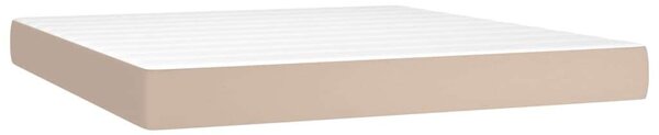 VidaXL cappuccino színű műbőr rugós ágy matraccal 160 x 200 cm