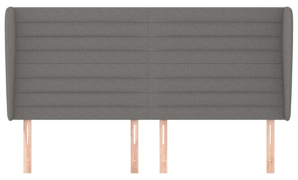 VidaXL Fejtámla Szárnyakkal - Sötétszürke Szövet - 183x23x118/128 cm