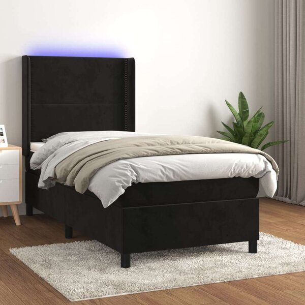 VidaXL - Bársony Ágy - 90x200 cm - LED