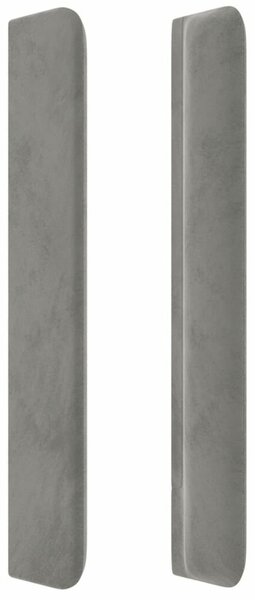 VidaXL világosszürke bársony fejtámla szárnyakkal 203x16x118/128 cm