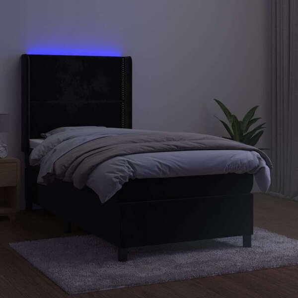 VidaXL - Bársony Ágy - 90x200 cm - LED