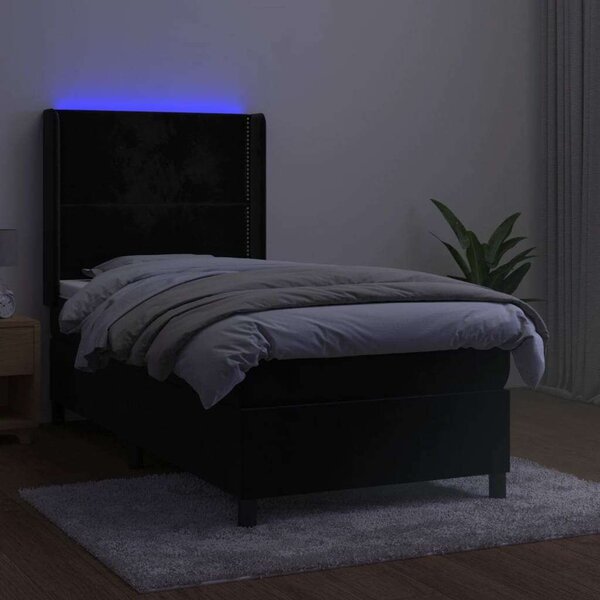 VidaXL - Bársony Ágy - 90x200 cm - LED