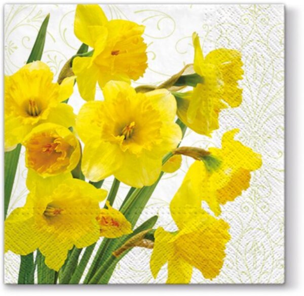 Yellow Daffodils papírszalvéta 33x33cm, 20db-os