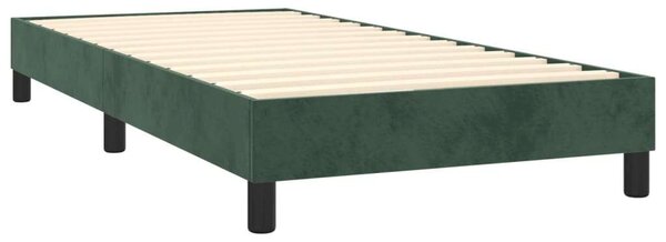 VidaXL sötétzöld bársony rugós ágy matraccal 100 x 200 cm