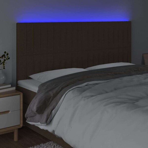 VidaXL LED Ágyfejtámla - Sötétbarna - 180cm
