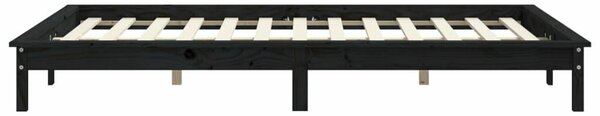 VidaXL Fekete Tömör Fenyőfa Ágykeret - 160x200 cm