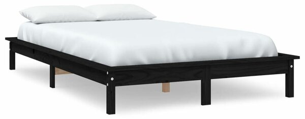 VidaXL Fekete Tömör Fenyőfa Ágykeret - 160x200 cm