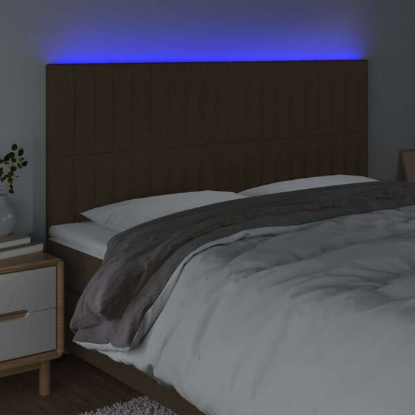 VidaXL LED Ágyfejtámla - Sötétbarna - 180cm