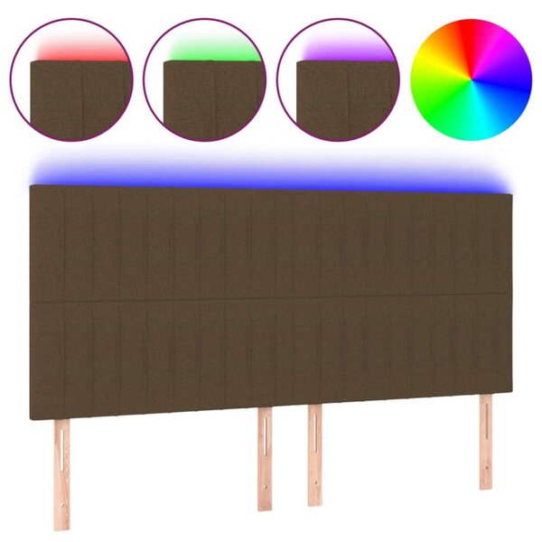 VidaXL LED Ágyfejtámla - Sötétbarna - 180cm