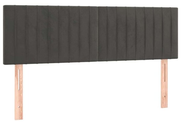 VidaXL sötétszürke bársony rugós és LED-es ágy matraccal 140x200 cm