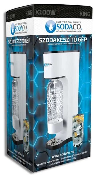 SodaCo K100W King otthoni szódagép, fehér színben
