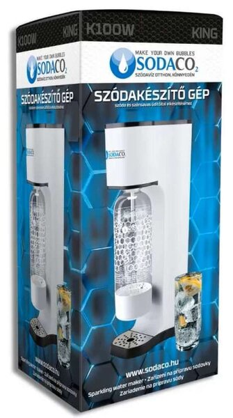SodaCo K100W King otthoni szódagép, fehér színben