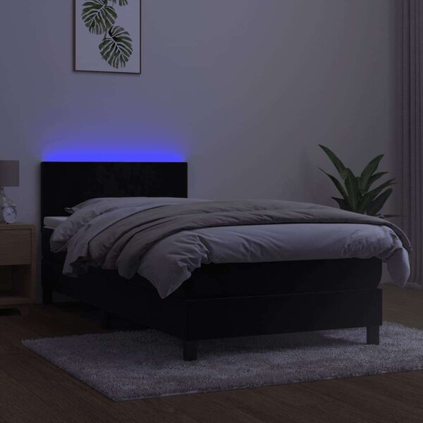 VidaXL - Fekete Bársony Ágy - 80x200 cm