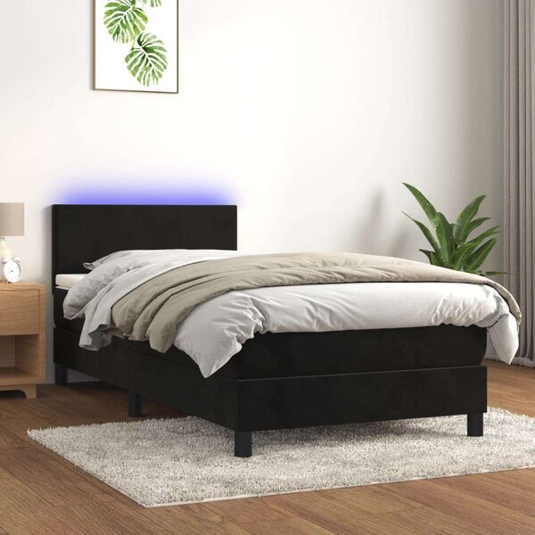 VidaXL - Fekete Bársony Ágy - 80x200 cm