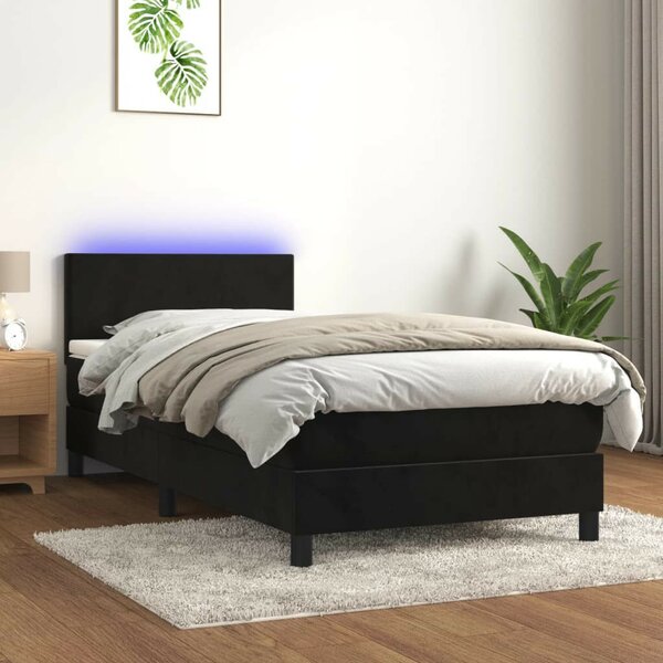 VidaXL - Fekete Bársony Ágy - 80x200 cm