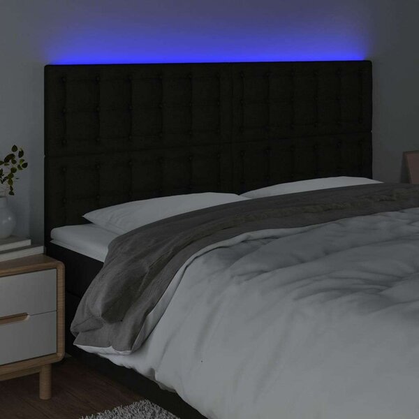 VidaXL LED Fejtámla - Fekete Szövet - 160x5x118/128cm