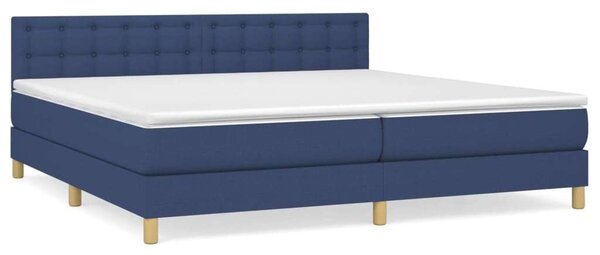 VidaXL kék szövet rugós ágy matraccal 200 x 200 cm