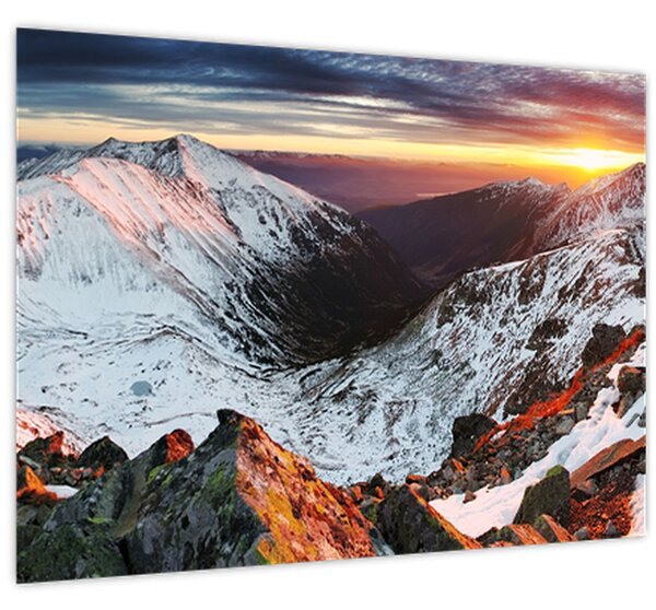 Kép - Téli hegyi panoráma (70x50 cm)