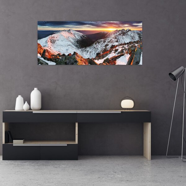 Kép - Téli hegyi panoráma (120x50 cm)