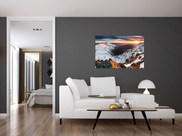 Kép - Téli hegyi panoráma (90x60 cm)