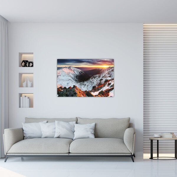 Kép - Téli hegyi panoráma (90x60 cm)