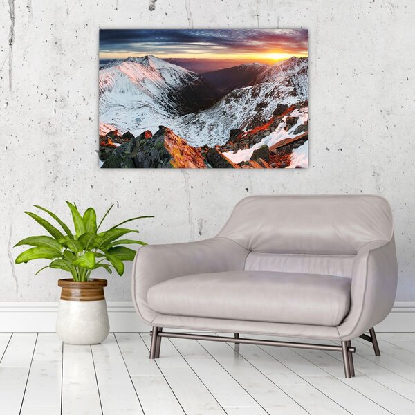 Kép - Téli hegyi panoráma (90x60 cm)