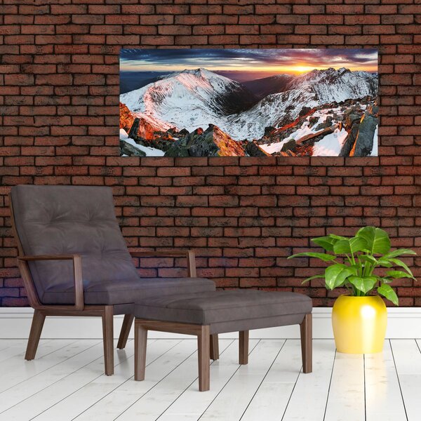 Kép - Téli hegyi panoráma (120x50 cm)