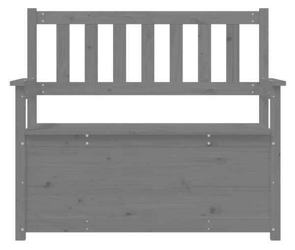 VidaXL Tömörfa Pad Tárolóval - Szürke - 112,5x51,5x96,5 cm