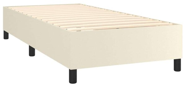 VidaXL krémszínű műbőr rugós ágy matraccal és LED-del 90x200 cm